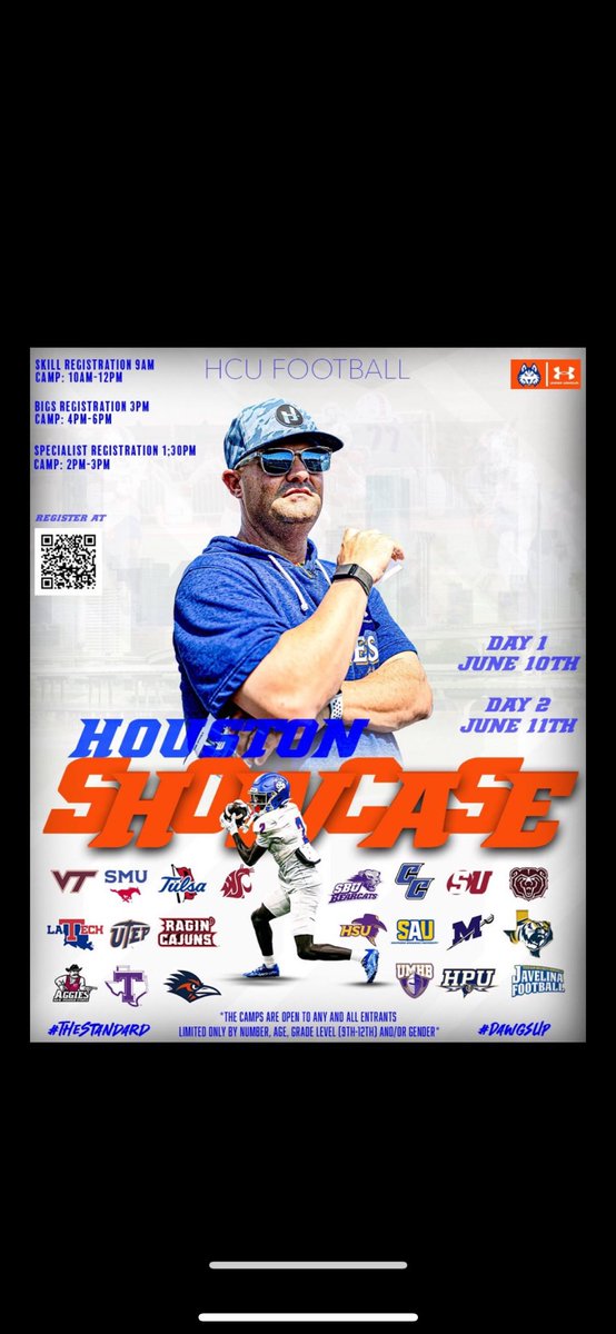 I will be at HCU Show case tomorrow ❗️❗️<a href="/HCUFootball/">HCU Football</a> <a href="/CoachJHarbour/">Jalan Harbour</a> <a href="/_PJHall/">PJ Hall</a> <a href="/CoachTOliver1/">Tyson Oliver</a> <a href="/Coach_Burford1/">Gavin Burford</a> <a href="/coachbmorgan/">Brian Morgan</a> <a href="/RomanCatholicHC/">Coach Prete</a> <a href="/CoachEllerbrock/">Matt Ellerbrock</a> @krisss1_ <a href="/shamar_thomas11/">Marr</a>