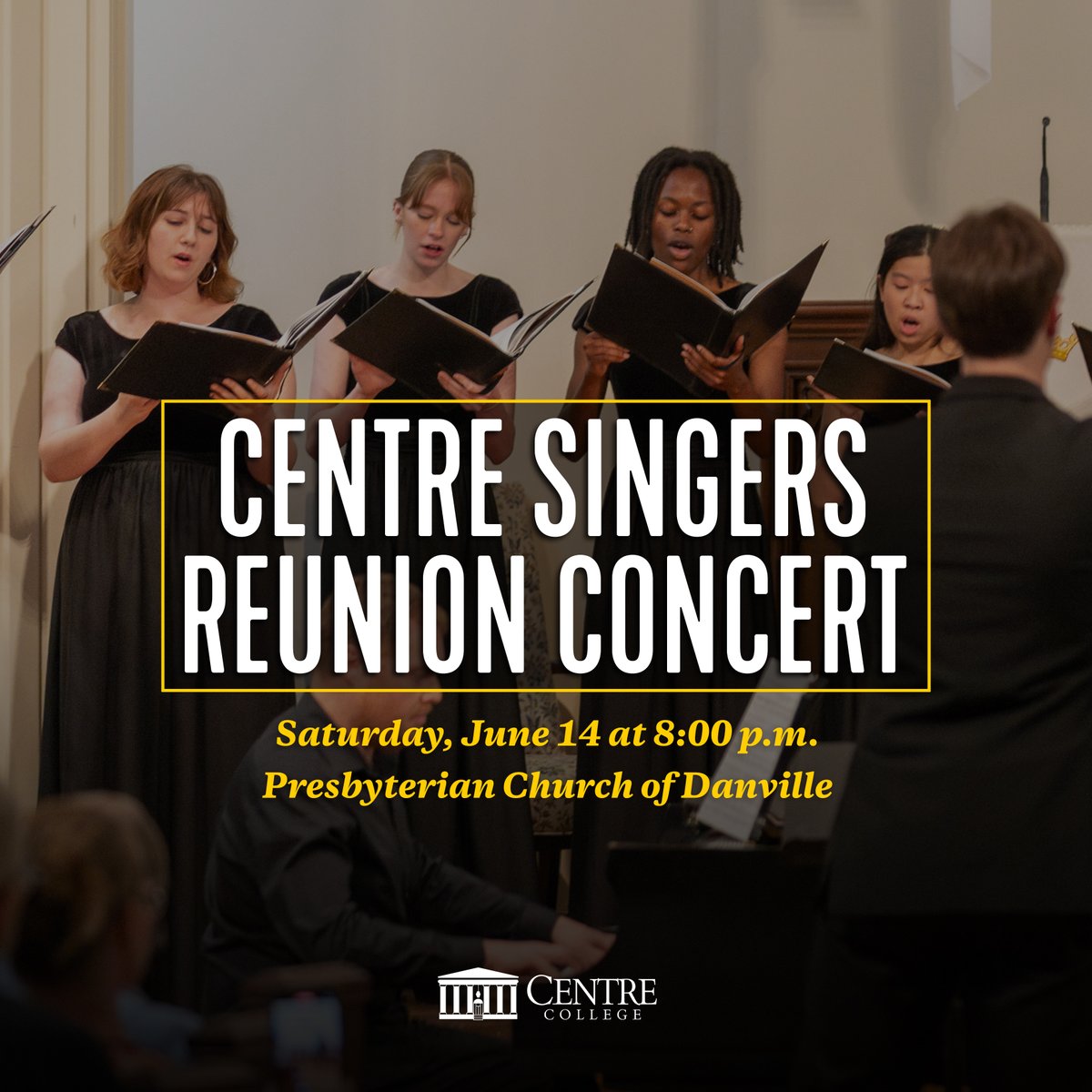 CentreAlumni's tweet image. You’re Invited!
Join us for a special evening of music and memories at the Centre Singers Reunion Concert. Whether you sang with the Centre Singers or simply love great music, we’d love to see you there! Free admission.
📅 June 14
🕗 8 pm
📍 Presbyterian Church of Danville