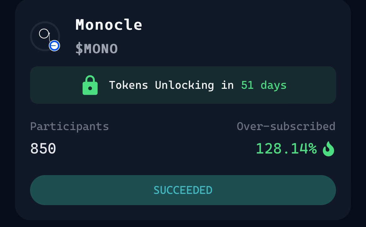 RICHOBA.SOL (@richobahhh) on Twitter photo today, i pledged 1200 virgen points to $MONO and committed 16 $VIRTUAL on <a href="/virtuals_io/">Virtuals Protocol</a>
the 16 $VIRTUAL i committed is now worth 51 $VIRTUAL (roughly 3.4X), as you can see in the image i attached
$MONO only had 850 participants and just 128% subscription
clearly, it wasnāt today, i pledged 1200 virgen points to $MONO and committed 16 $VIRTUAL on <a href="/virtuals_io/">Virtuals Protocol</a>
the 16 $VIRTUAL i committed is now worth 51 $VIRTUAL (roughly 3.4X), as you can see in the image i attached
$MONO only had 850 participants and just 128% subscription
clearly, it wasnāt