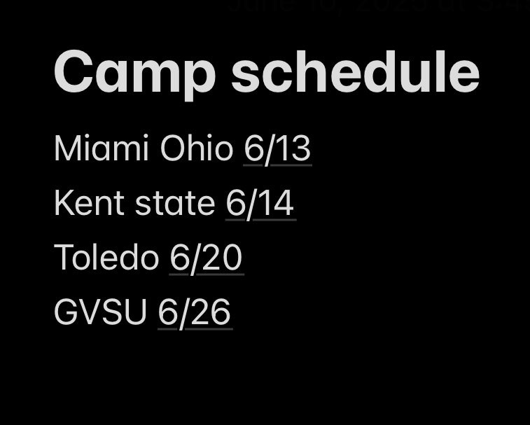 Brayden Platt (@braydenplatt28) on Twitter photo Here’s my camp schedule, looking to possibly get 1 or 2 more.
<a href="/CoachKlaus68/">Brendan Klaus</a> <a href="/godogs_football/">Brighton Football</a> <a href="/CoachFlemWR/">RJ Fleming</a> <a href="/MMrob75/">Malcolm Robinson Jr</a> <a href="/CoachCPatt/">Clay Patterson</a> <a href="/CoachDSage/">Coach Sage Toledo</a> <a href="/CoachOlsonGVSU/">Coach Ryan Olson</a> <a href="/CoachShoeGVSU/">Ian Shoemaker</a> <a href="/bradbezGVSU/">Brad Bez</a> <a href="/DBCoachWhite/">Mitch White</a> Here’s my camp schedule, looking to possibly get 1 or 2 more.
<a href="/CoachKlaus68/">Brendan Klaus</a> <a href="/godogs_football/">Brighton Football</a> <a href="/CoachFlemWR/">RJ Fleming</a> <a href="/MMrob75/">Malcolm Robinson Jr</a> <a href="/CoachCPatt/">Clay Patterson</a> <a href="/CoachDSage/">Coach Sage Toledo</a> <a href="/CoachOlsonGVSU/">Coach Ryan Olson</a> <a href="/CoachShoeGVSU/">Ian Shoemaker</a> <a href="/bradbezGVSU/">Brad Bez</a> <a href="/DBCoachWhite/">Mitch White</a>