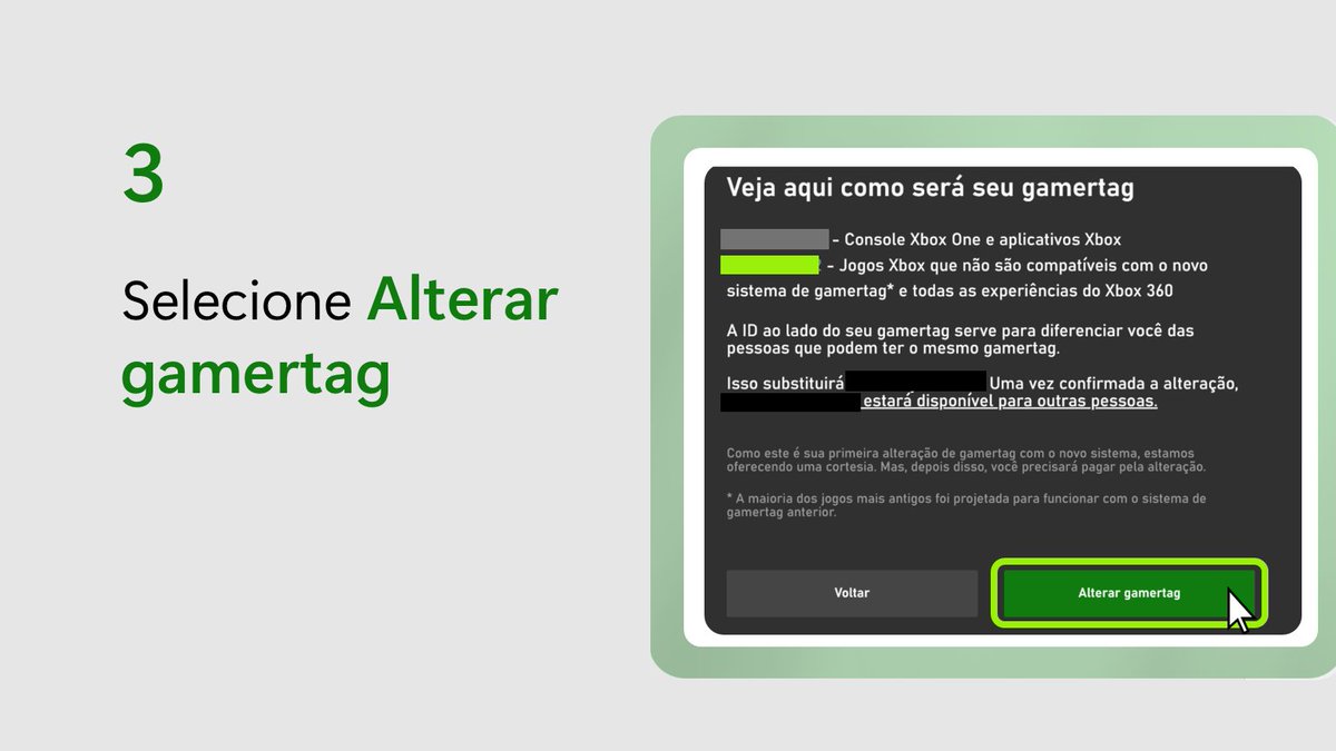 Uma vez seu Gamertag foi o mais legal de todos, mas agora 🤷

Ainda bem que você pode alterá-lo uma vez de graça. Saiba como:
msft.it/6010SlXn0