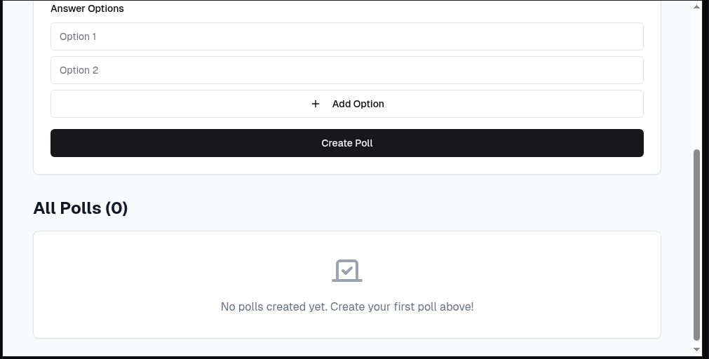 devSec_Jeff's tweet image. Prototyping with AI tools

I created a prototype of a polling application using v0 and chef to create the following application interface. 
@alx_africa #ALX_AIDEV @julienbarbier42 @kalibetre