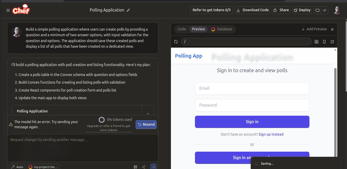 devSec_Jeff's tweet image. Prototyping with AI tools

I created a prototype of a polling application using v0 and chef to create the following application interface. 
@alx_africa #ALX_AIDEV @julienbarbier42 @kalibetre