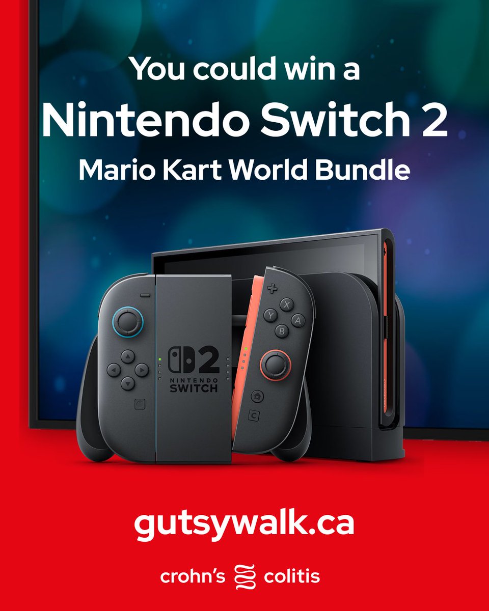 It’s the Final Countdown Contest! Raise $100 online June 10-30 for a chance to win a newly released, highly coveted Nintendo Switch 2 Mario Kart World Bundle! 🎮Every $100 = 1 entry. 

Fundraise now: gutsywalk.ca