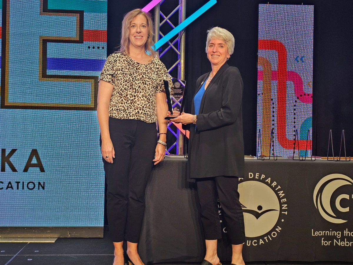 Congratulations to President Leah Barrett, named Nebraska’s Outstanding Administrative Postsecondary Leader in Career &amp; Technical Education! Honored today at the Nebraska Career Education Conference for her commitment to innovation, workforce development, and student success.