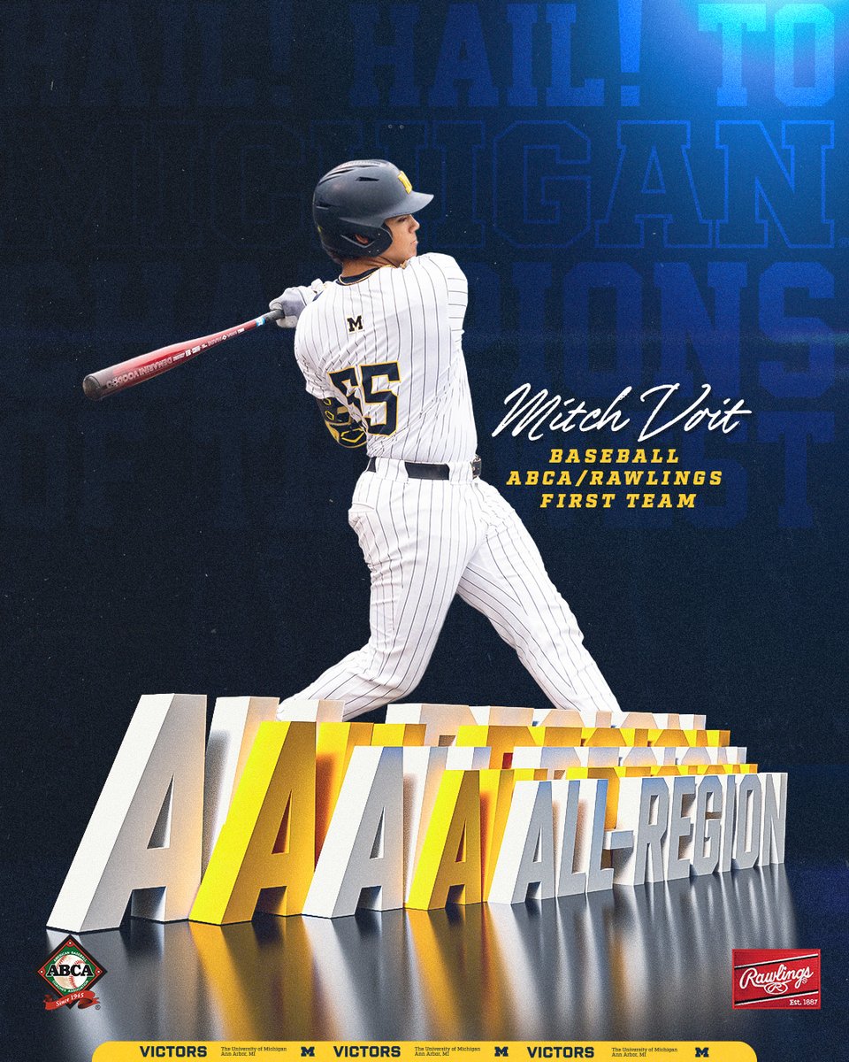 Michigan Baseball (@umichbaseball) on Twitter photo ABCA ALL-REGION!
Congrats to <a href="/1Mvvoit/">Mitch Voit</a> and Benny Casillas on earning ABCA All-Region Midwest Honors! Great seasons for the pair!
Release: myumi.ch/QwMxX
#GoBlue ABCA ALL-REGION!
Congrats to <a href="/1Mvvoit/">Mitch Voit</a> and Benny Casillas on earning ABCA All-Region Midwest Honors! Great seasons for the pair!
Release: myumi.ch/QwMxX
#GoBlue
