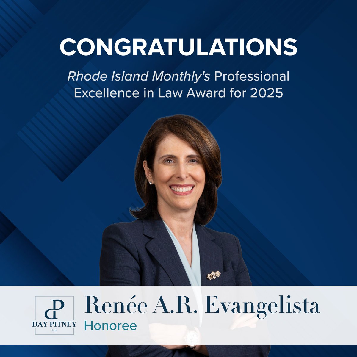 Congratulations to Partner Renée Evangelista on being honored with a 2025 Rhode Island Monthly Professional Excellence in Law Award—her fifth consecutive year receiving this recognition. Methodology here: hubs.ly/Q03rywxD0.
