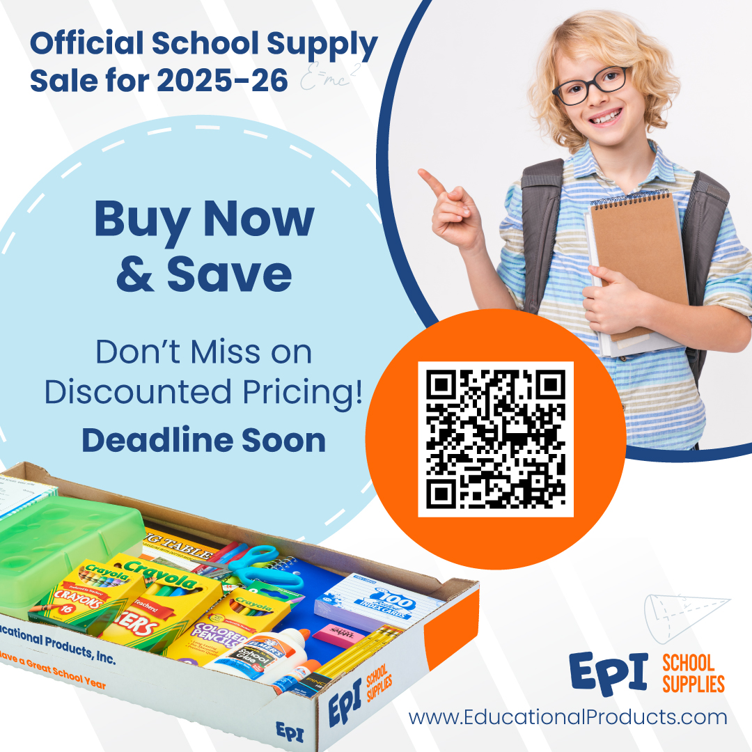 Back-to-School Made Easy!
Parents, why wait? Grab your child’s school supply pack NOW and take advantage of early discounted pricing! 
All the essentials, approved by your teachers
Tap the link to save: educationalproducts.com/ShopPacks/
early discount deadline 6/24/25
Use School ID: ALG002