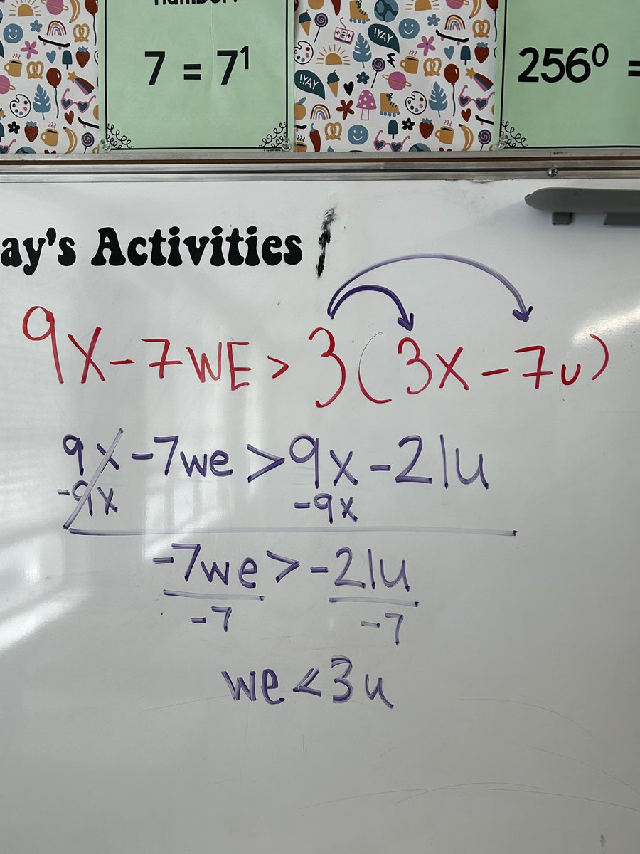 Last week of school… a student asked me solve a problem for her and this was the solution🥲 I’ll miss this group of 8th graders so much!