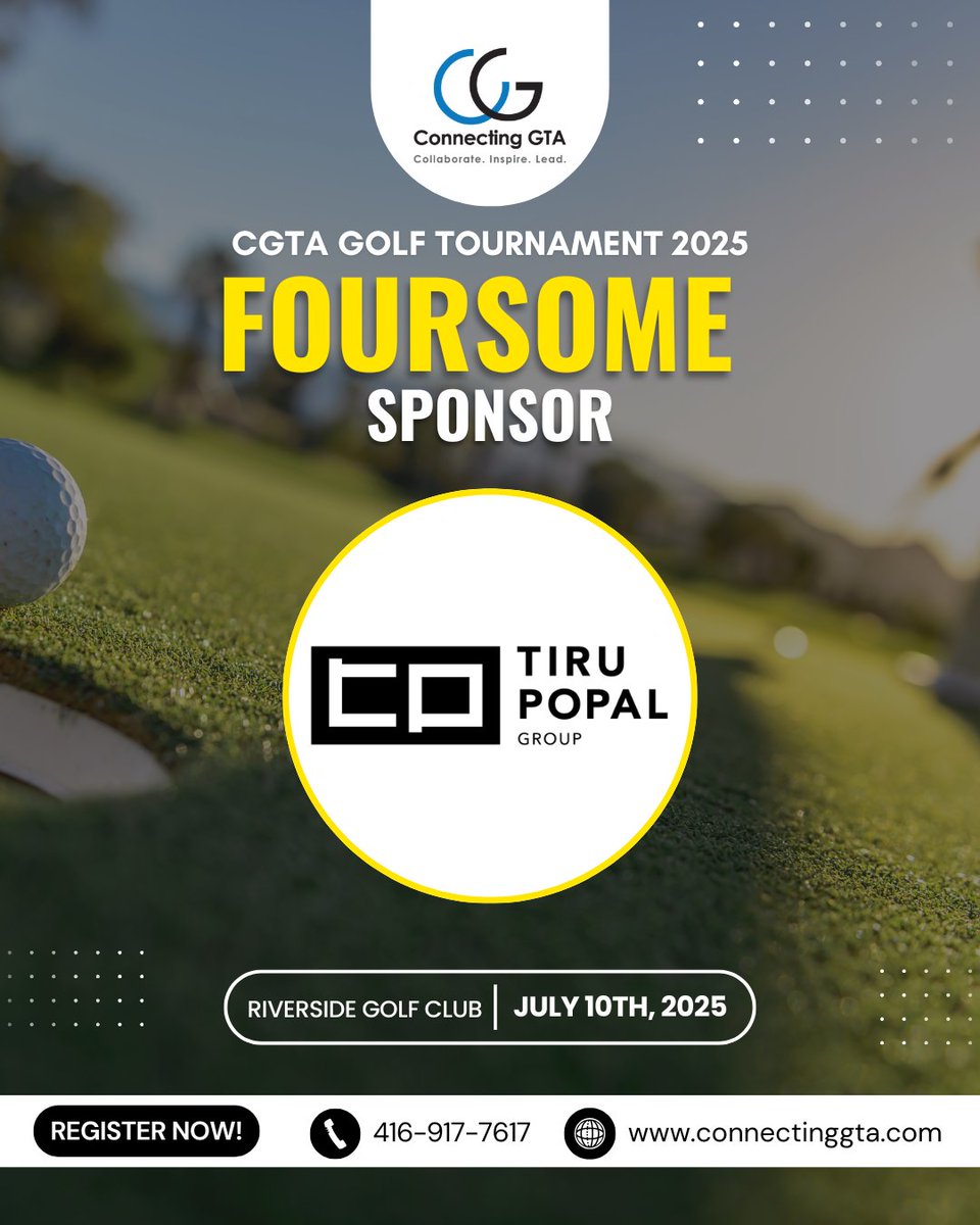 A Huge Thank You to "Tiru Popal Group" for Being a Foursome Sponsor!

We’re incredibly grateful for your support in making the Connecting GTA Golf Tournament 2025 a Success.

We appreciate your partnership and look forward to seeing you on the green!