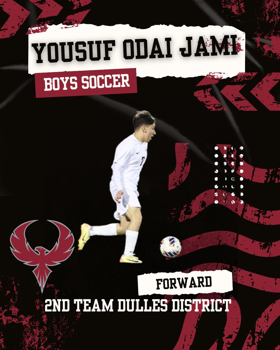 Congratulations to Senior Yousuf Odai Jami for making 2nd team as Forward for the Dulles District for Boys Soccer!🔥⚽️ We are so proud!⚽️🔥