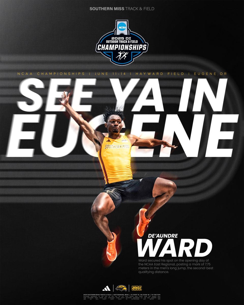 601 → 541

Catch De’Aundre tomorrow in the men's long jump event!

#SMTTT