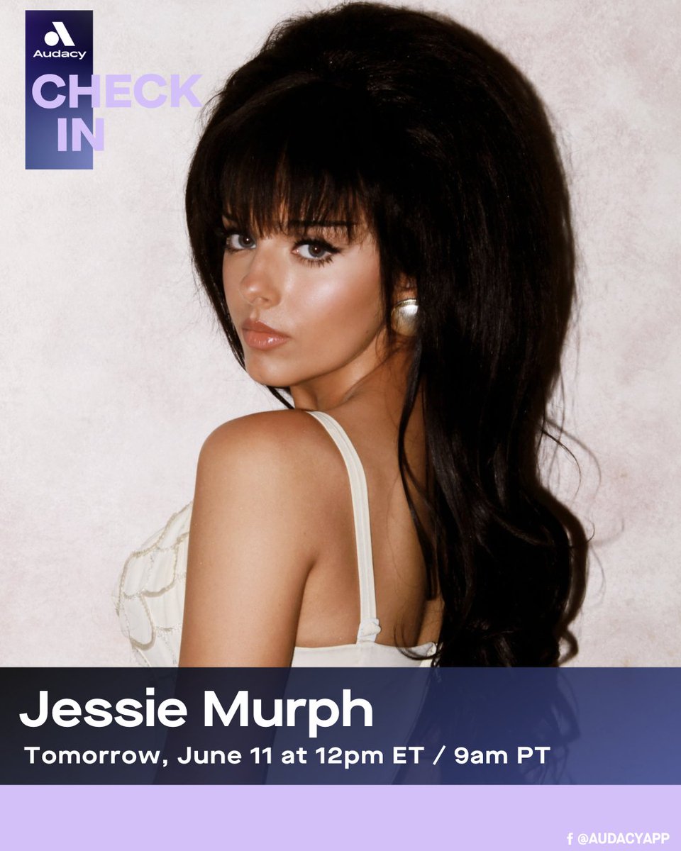 .<a href="/jessiemurphhh/">Jessie Murph</a> is joining us on #AudacyCheckIn to talk about her upcoming album, biggest hits and more! 🎶 

Tune in tomorrow, 6/11 at 12 PM ET for her chat with <a href="/BruOnTheRadio/">Bru</a>: auda.cy/JMCheckIn