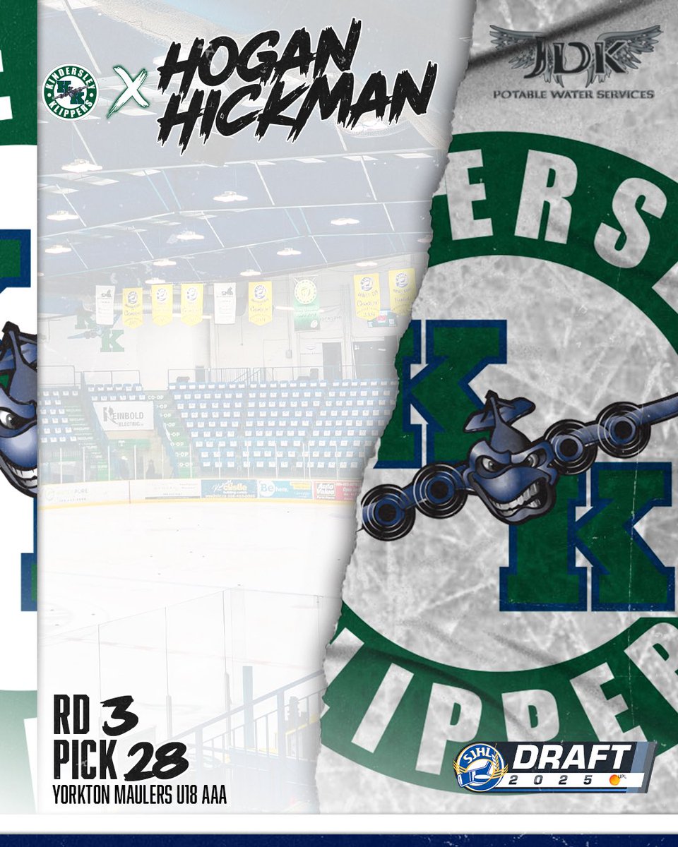 #SJHLDraft 📝

With the 28th overall pick in the 3rd round of the 2025 SJHL Draft, the Iron Horse Kindersley Klippers select Forward Hogan Hickman from the Yorkton Maulers.

Welcome to the Klippers Organization, Hogan &amp; family!

#KlippsvsEvery1