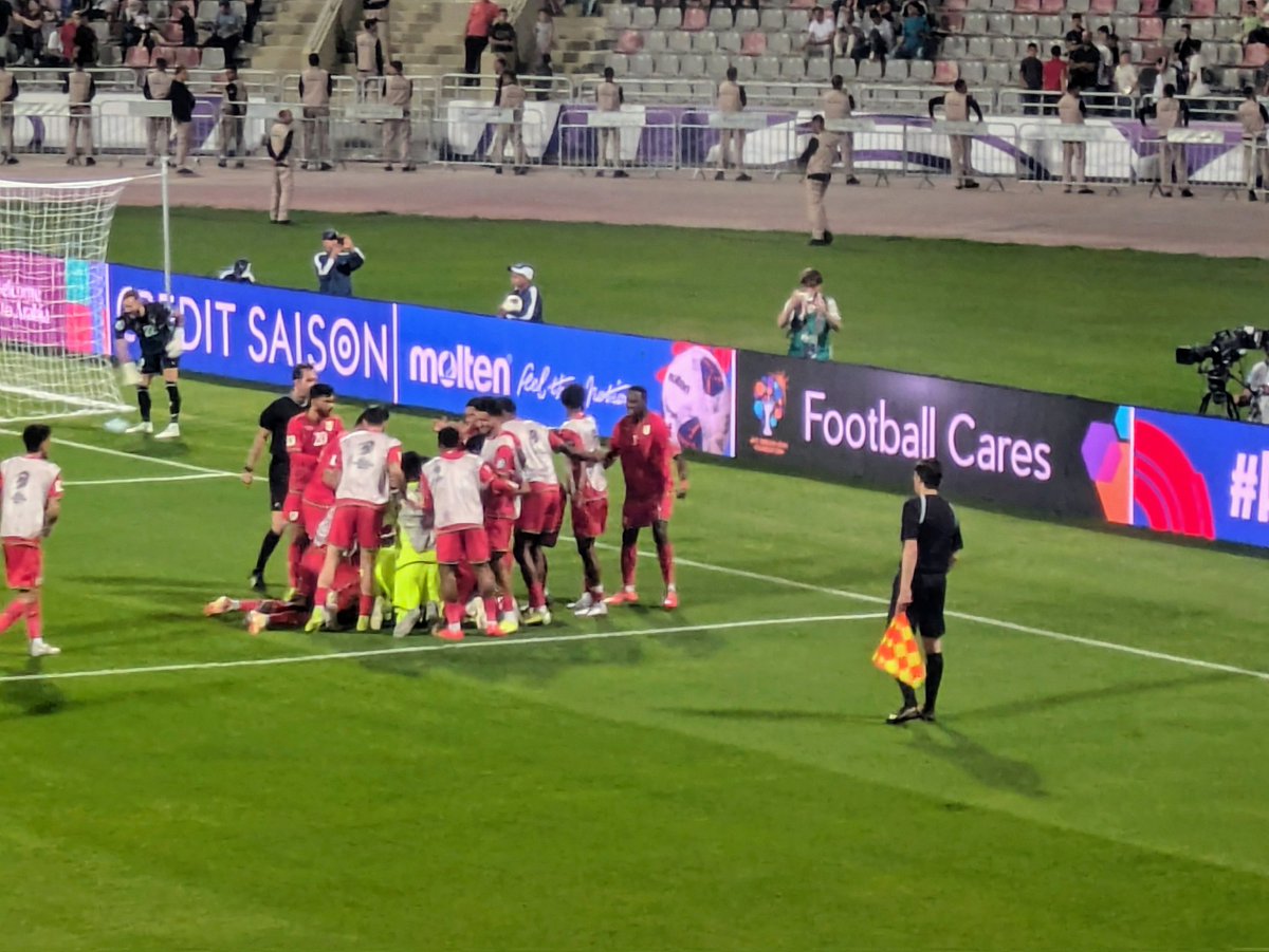 Heartbreak for Palestine
 Injury time penalty for Oman.