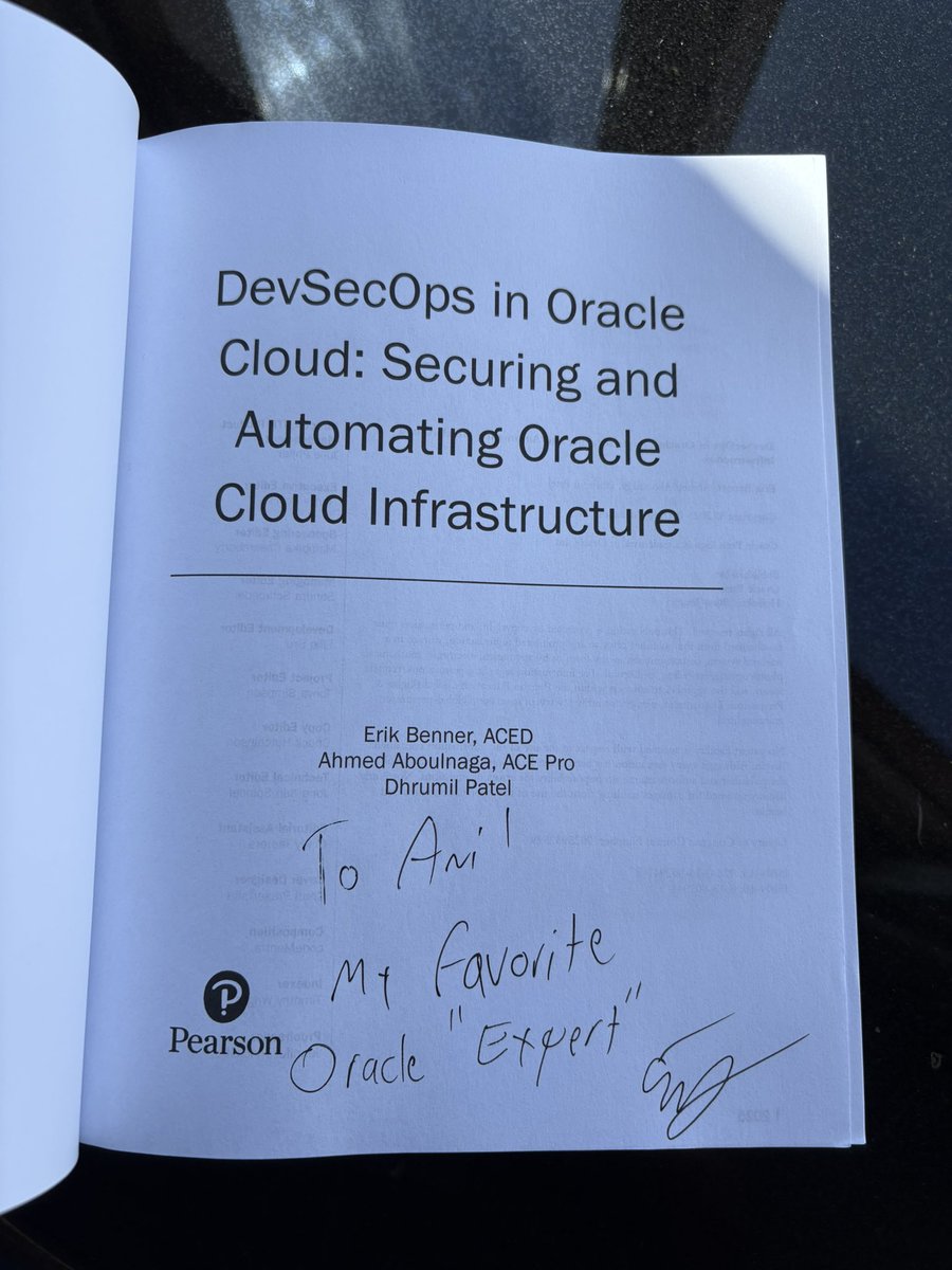 Anil Nair (@racmasterpm) on Twitter photo Thanks <a href="/Erik_Benner/">Erik Benner</a> for the book with a signed compliment 😀.. I am glad to be on the list of your favorite #Oracle #experts ☺️ Thanks <a href="/Erik_Benner/">Erik Benner</a> for the book with a signed compliment 😀.. I am glad to be on the list of your favorite #Oracle #experts ☺️