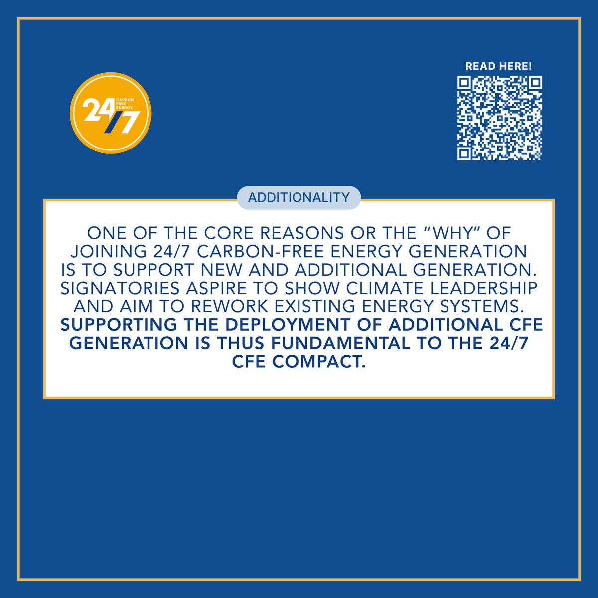 247CarbonFree's tweet image. ⚡One of the core reasons for joining the 24/7 Carbon-Free Energy Compact?
➕ Additionality. Signatories commit to supporting new CFE generation to reshape power systems & lead the clean energy transition!
📖 Read more: shorturl.at/Y69aa #GoCarbonFree
@SEforALLorg