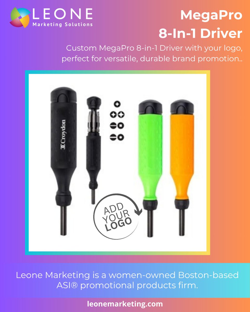 Promote with power! The MegaPro 8-In-1 Driver is durable, customizable &amp; made in the USA. 

Customize Now:

bit.ly/3ZILilE

#PromotionalTools #BrandingEssentials #MadeInUSA