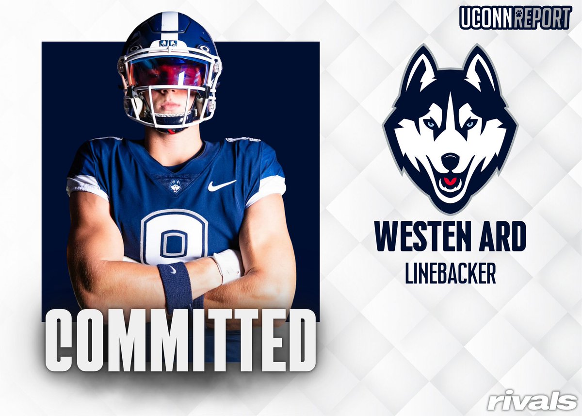 UConn Huskies | UConnReport.com (@uconnrivals) on Twitter photo 🐺COMMIT ALERT🐺
2026 <a href="/BearDownHOCO/">HOCO FOOTBALL</a> linebacker Westen Ard ( <a href="/WestArd9/">Westen Ard</a> ) commits to UConn Football!
👉 tinyurl.com/Ard2UConn 🐺COMMIT ALERT🐺
2026 <a href="/BearDownHOCO/">HOCO FOOTBALL</a> linebacker Westen Ard ( <a href="/WestArd9/">Westen Ard</a> ) commits to UConn Football!
👉 tinyurl.com/Ard2UConn