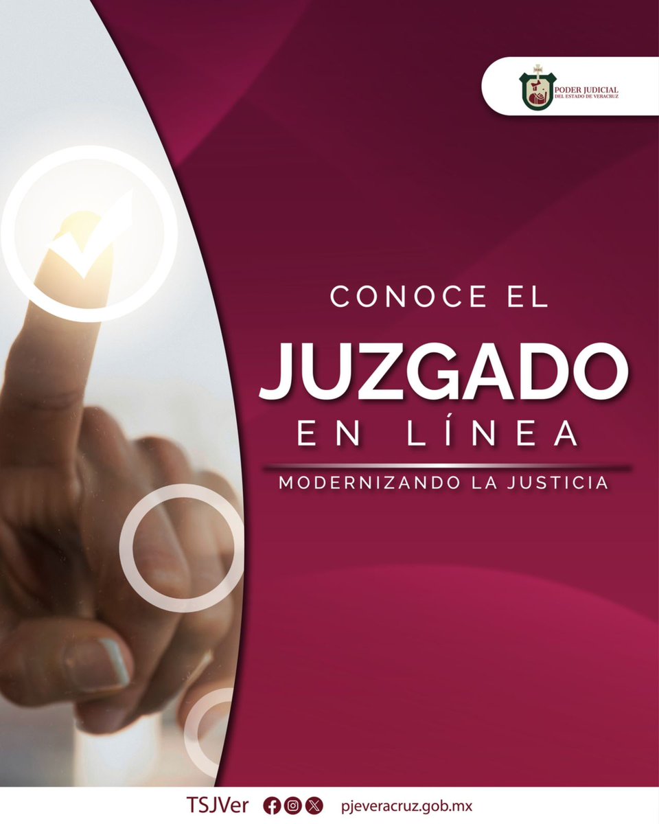TSJVer's tweet photo. Juzgado en Línea es el proceso administrativo, substanciado y resuelto, en todas sus etapas, a través del Sistema Informático del Tribunal, mediante el uso de las tecnologías de la información y de la comunicación.
🔗 https://t.co/AHWfwFGZou
#PJEV #JusticiaInnovadora #Veracruz https://t.co/kTA5c49ont