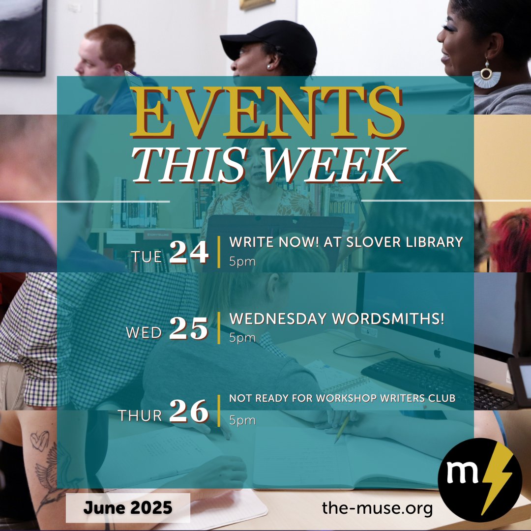 📆 Don't write alone! Join us in creative community this week at a writers meet-up or writing club! ⚡️

✍️ See our full events calendar here: the-muse.org/events/month/?…