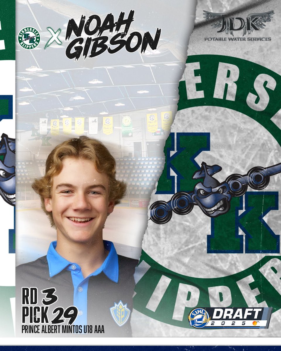 #SJHLDraft 📝

With the 29th overall pick in the 3rd round of the 2025 SJHL Draft, the Iron Horse Kindersley Klippers select Defenseman Noah Gibson from the Prince Albert Mintos.

Welcome to the Klippers Organization, Noah &amp; family!

#KlippsvsEvery1