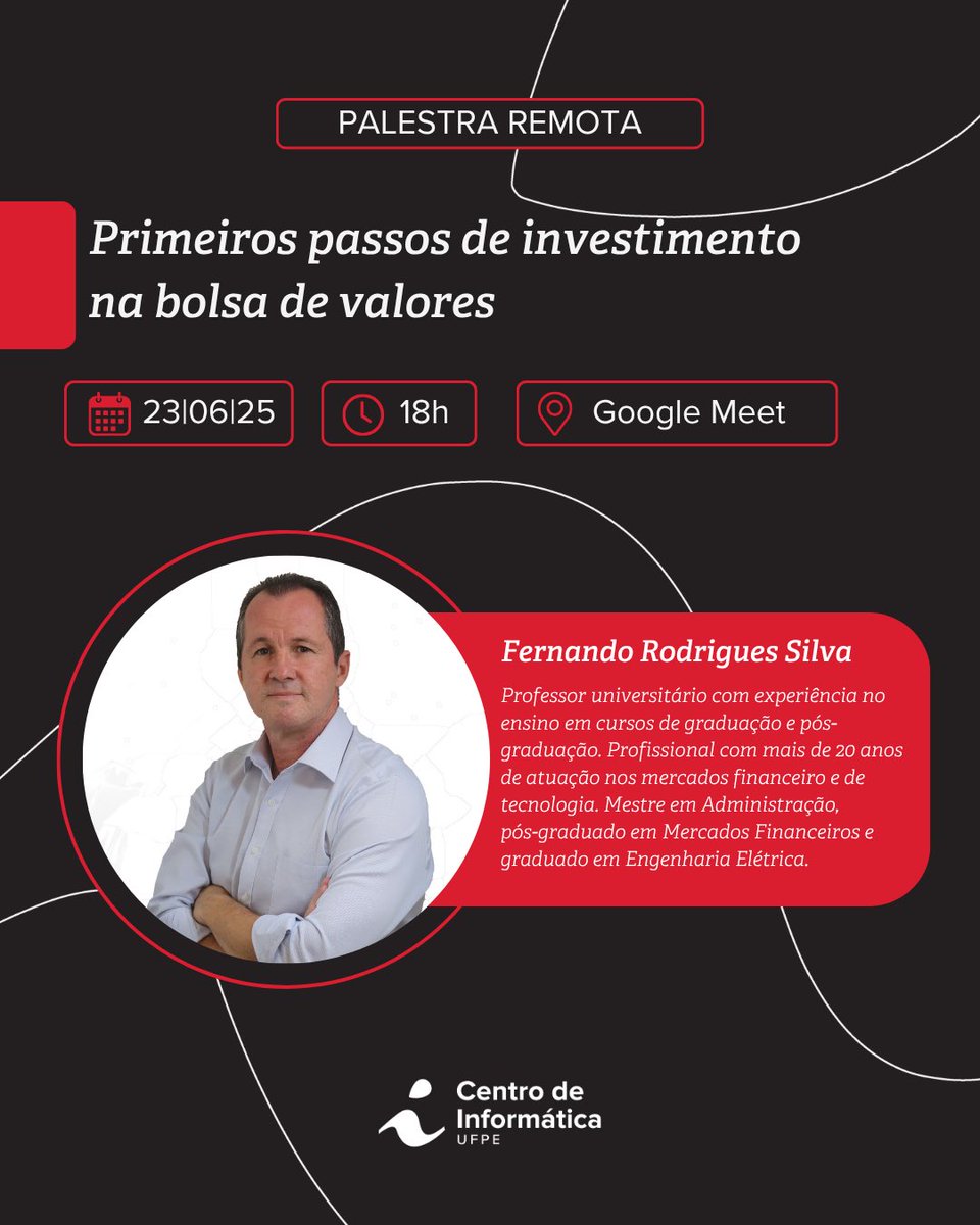 📢 No dia 23 de junho, a Empower — empresa especializada em employer branding — realizará uma palestra online e gratuita para quem deseja dar os primeiros passos no mundo dos investimentos na bolsa de valores, em parceria com a B3.

Confira mais  portal.cin.ufpe.br/2025/06/09/emp…