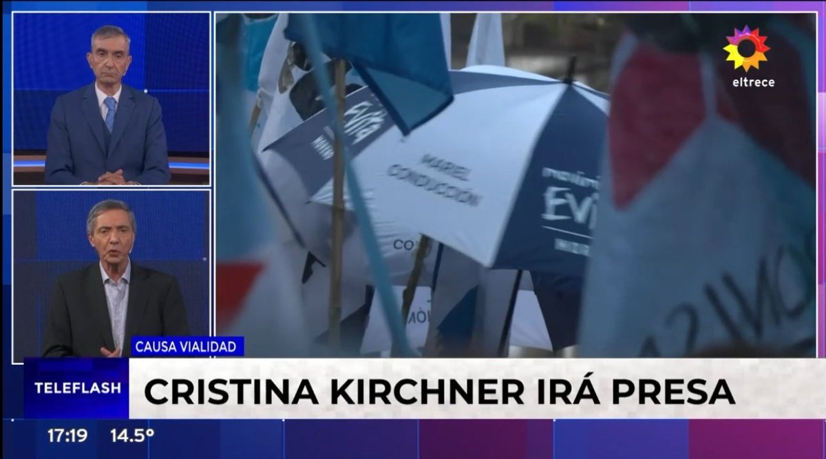 nicolas63238207's tweet photo. Atención, Cristina Kirchner va a ia presa, gran noticia todo comenzó en #PPT con Jorge Lanata, interrumpieron a #CuestionDePeso.
#TeleFlash https://t.co/XwTXQIRH0i