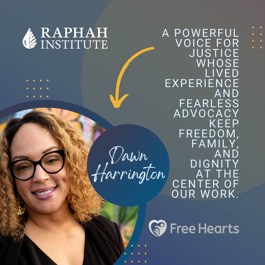 Raphah Institute (@raphahinstitute) on Twitter photo We’re grateful for Dawn Harrington’s leadership on Raphah’s Advisory Board. As Executive Director of Free Hearts, she brings lived wisdom, fierce compassion, and a deep commitment to justice, reminding us that healing is possible—even in systems built to harm. <a href="/freeheartsorg/">Free Hearts</a> We’re grateful for Dawn Harrington’s leadership on Raphah’s Advisory Board. As Executive Director of Free Hearts, she brings lived wisdom, fierce compassion, and a deep commitment to justice, reminding us that healing is possible—even in systems built to harm. <a href="/freeheartsorg/">Free Hearts</a>