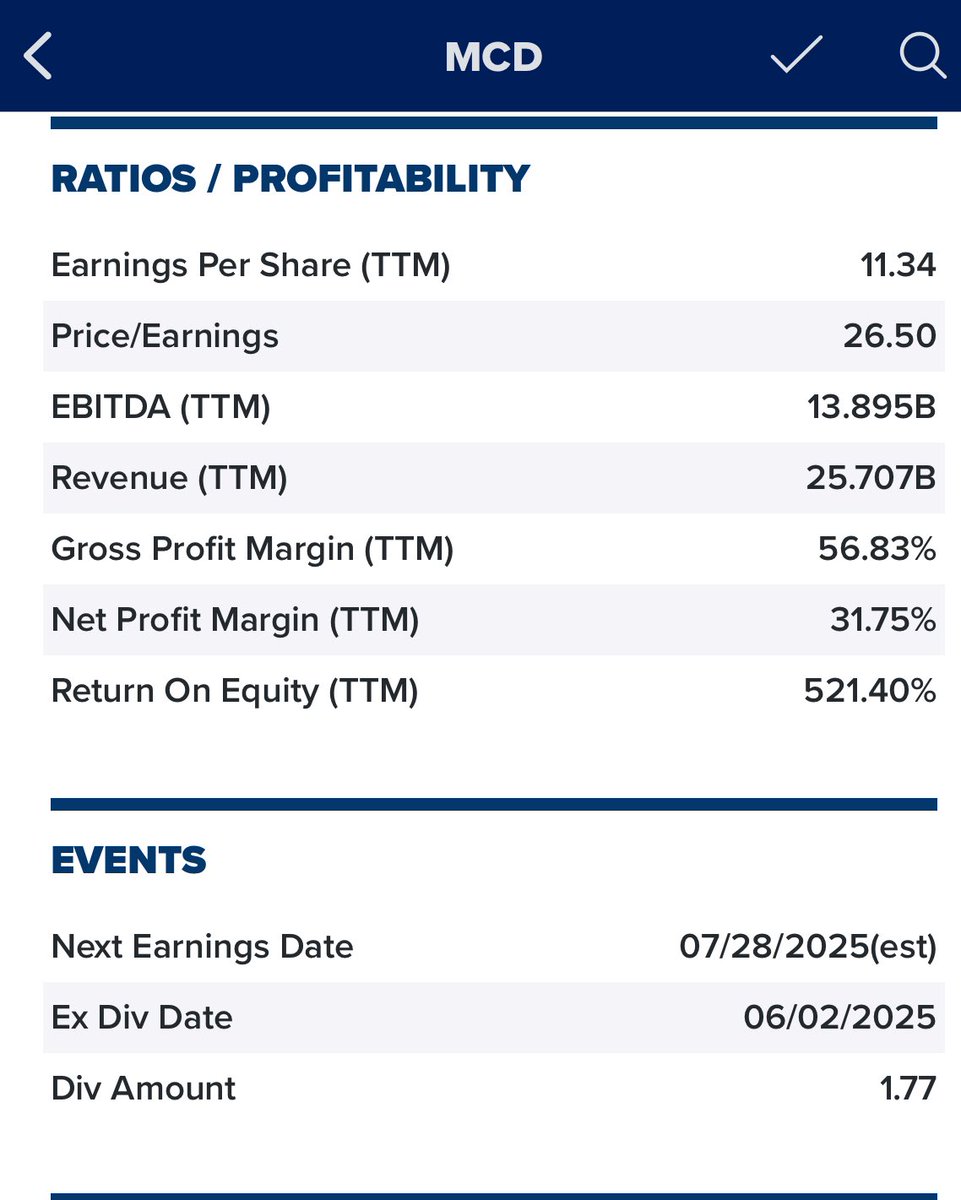 <a href="/QualityInvest5/">Investing with Aria</a> Love how every 6 months some new negative narrative comes out about $MCD and gives long term holders top up opportunities. Not to mention their quarterly #dividends. The huge margins as you mentioned to begin with. 📈<a href="/QualityInvest5/">Investing with Aria</a>