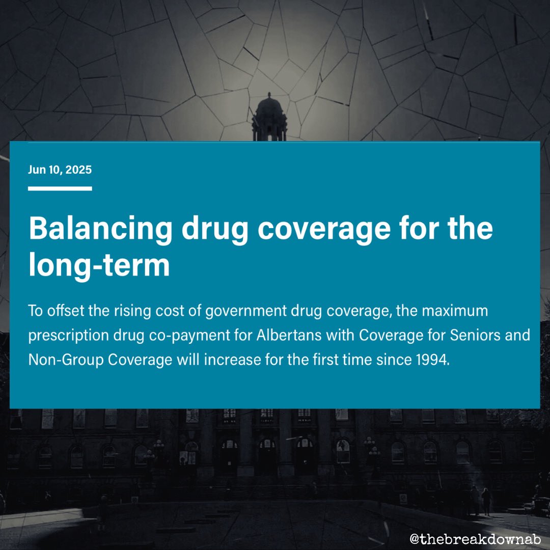 Meanwhile...

In Alberta, the UCP  has quietly increased the co-pay amount for seniors by up to 25% of current levels. 

#abpoli #ableg #cdnpoli
