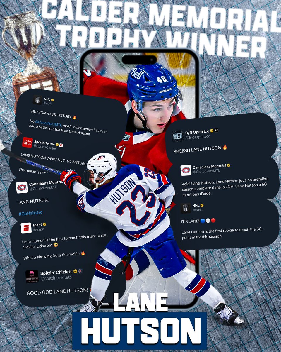 ROOKIE OF THE YEAR

LANE HUTSON WINS THE 2025 CALDER MEMORIAL TROPHY 🏆