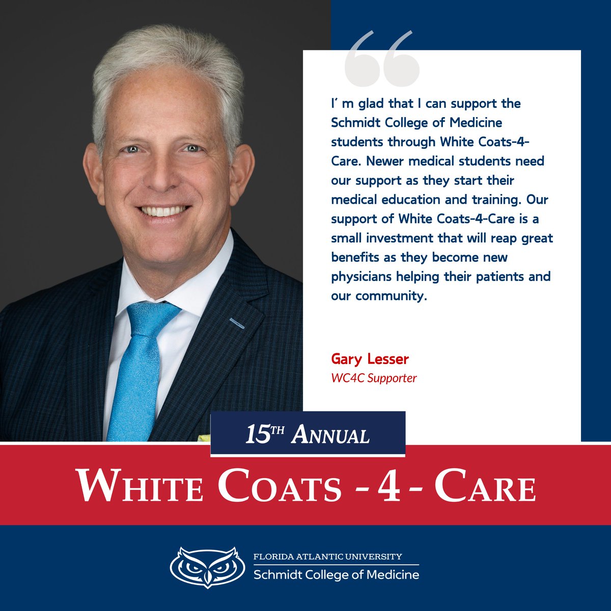 Join us on August 12th at The Addison of Boca Raton to celebrate 15 years of White Coats-4-Care!

🥼 Sponsor a white coat.
🩺 Support our newest class of medical students.
✅ RSVP today: bit.ly/4klurOk