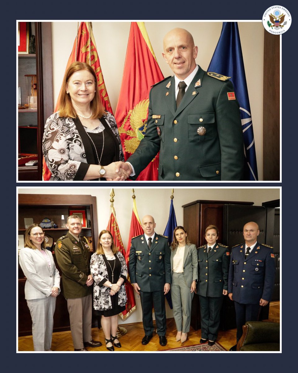 Congratulations to Montenegro’s new Chief of Defense, BG Miodrag Vuksanović. I look forward to our future cooperation and to further deepening the U.S. partnership with <a href="/defence_mne/">Defence MNE</a> and Montenegro’s Armed Forces in support of regional and global security. As proud #NATO Allies,