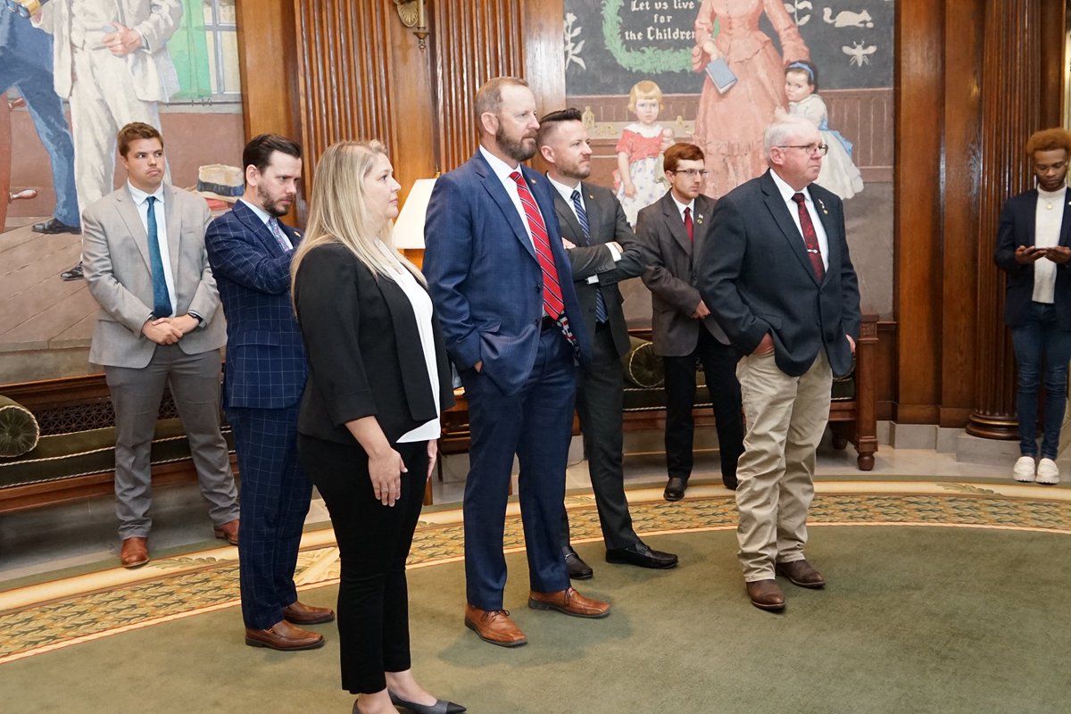 Aaron Crossley (@aaroncrossley) on Twitter photo Honored to join colleagues today as <a href="/GovMikeKehoe/">Governor Mike Kehoe</a> signed SB 81 into law. This bipartisan bill strengthens public safety and includes my legislation to extend the Line of Duty Compensation Act, supporting families of fallen first responders. #moleg Honored to join colleagues today as <a href="/GovMikeKehoe/">Governor Mike Kehoe</a> signed SB 81 into law. This bipartisan bill strengthens public safety and includes my legislation to extend the Line of Duty Compensation Act, supporting families of fallen first responders. #moleg
