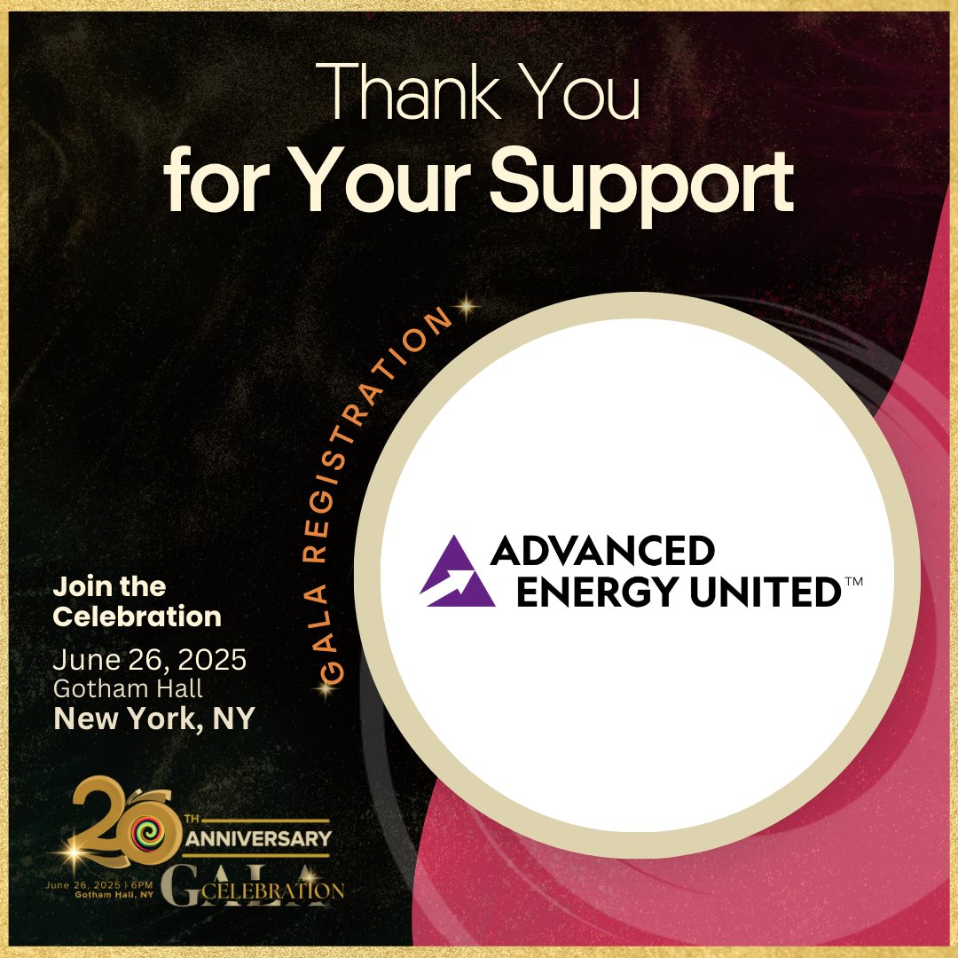 A huge thank you to Advanced Energy United for sponsoring Registration at the WRISE 20th Anniversary Gala Celebration! 

🔗Learn More about them here: ow.ly/haLm50VWKWT
🎟️Get your Gala tickets today: ow.ly/oz4m50VWKWP

#WRISE20Years