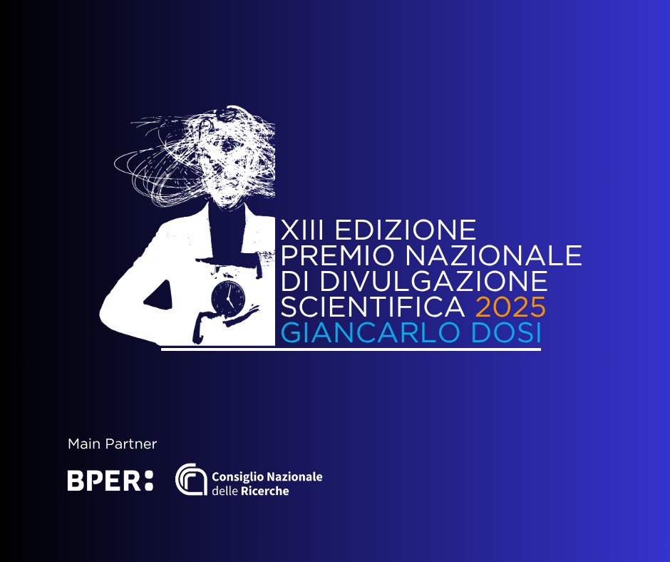 📣 L’Associazione Italiana del Libro annuncia la tredicesima edizione del Premio Nazionale di Divulgazione Scientifica – Giancarlo Dosi

📅 Le candidature possono essere inviate entro il 30 giugno 2025 (prima scadenza)

Main Partner <a href="/BPER_Banca/">BPER Banca</a> e <a href="/CNRsocial_/">CNR Consiglio Nazionale delle Ricerche</a>