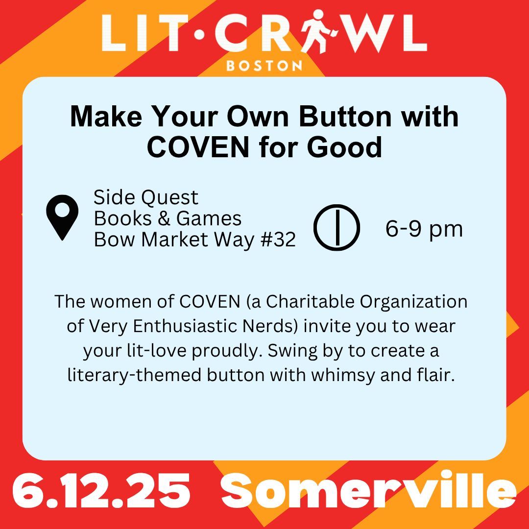 Boston Book Festival (@bostonbookfest) on Twitter photo Join us on Thursday for Lit Crawl 2025! These events will be going on all night starting at 6pm, so stop by anytime on your Lit Crawl adventure. @covenforgood @gbh <a href="/bow_market/">Bow Market</a> @litquake Join us on Thursday for Lit Crawl 2025! These events will be going on all night starting at 6pm, so stop by anytime on your Lit Crawl adventure. @covenforgood @gbh <a href="/bow_market/">Bow Market</a> @litquake