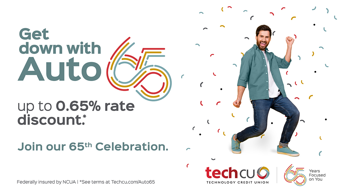 Hit the road with a rate that moves you: we dropped our rates on car loans! Join our 65th celebration and get up to 0.65% off your auto loan rate* for a limited time. 

*Learn more and apply today! ow.ly/HHco50W3AGA