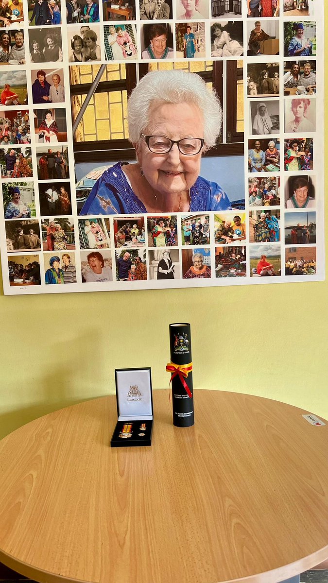 HospiceAfricaUg's tweet photo. We are thrilled to share that our Founder, Dr. Anne Merriman🕊, was posthumously awarded the National Independence Diamond Jubilee Medal by His Excellency, the President of Uganda @KagutaMuseveni on Heroes' Day Celebrations on June 9, 2025🏅🎊 https://t.co/zVZ5nmxcZd