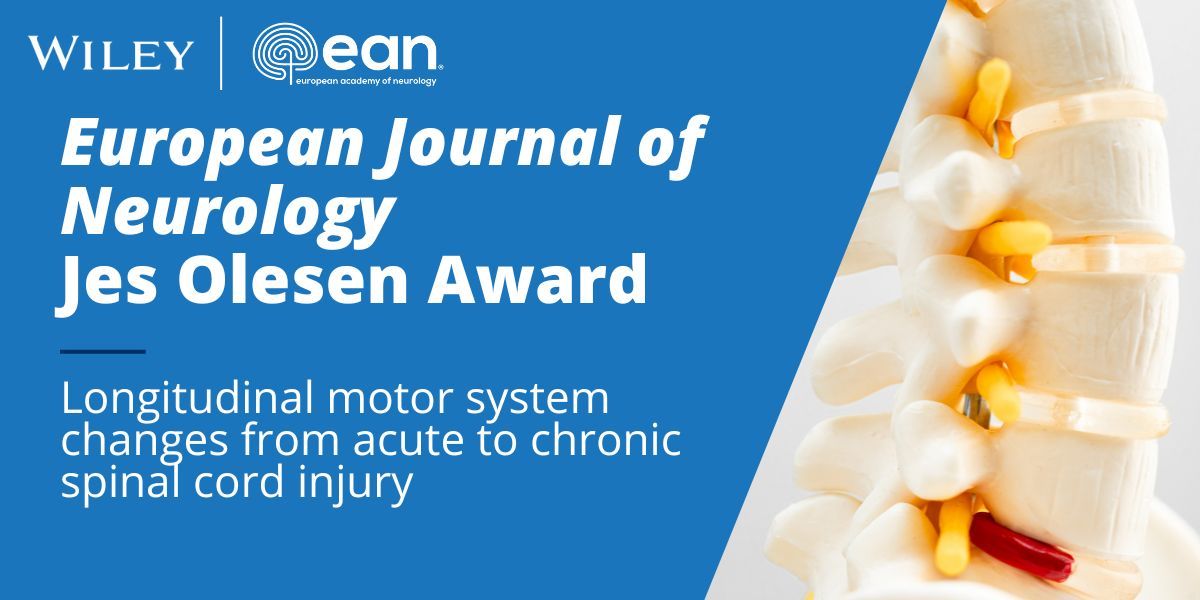 European Journal of Neurology (@eurjournalneuro) on Twitter photo 🏆 Announcing the European Journal of Neurology Jes Olesen Award!
“Longitudinal motor system changes from acute to chronic spinal cord injury” by Emmenegger et al.
📚 Read now: onlinelibrary.wiley.com/doi/10.1111/en…
#NeuroX #EurJNeurol #Neurology #EJoN
<a href="/EANeurology/">European Academy of Neurology</a> <a href="/WileyNeuro/">Wiley Neuro</a> 🏆 Announcing the European Journal of Neurology Jes Olesen Award!
“Longitudinal motor system changes from acute to chronic spinal cord injury” by Emmenegger et al.
📚 Read now: onlinelibrary.wiley.com/doi/10.1111/en…
#NeuroX #EurJNeurol #Neurology #EJoN
<a href="/EANeurology/">European Academy of Neurology</a> <a href="/WileyNeuro/">Wiley Neuro</a>