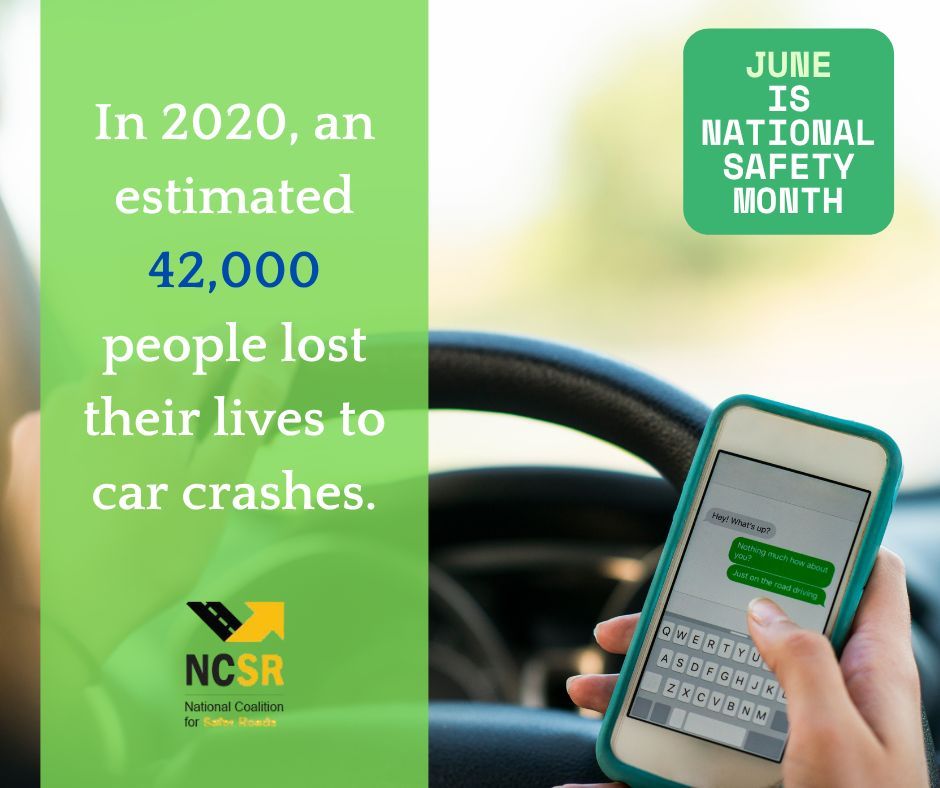 SaferRoadsUSA's tweet image. Checking a text takes your eyes off the road for about 5 seconds. At 55 mph, that&apos;s like driving the length of a football field blindfolded. #JustDrive #NoTexting #NationalSafetyMonth #saferroadsusa