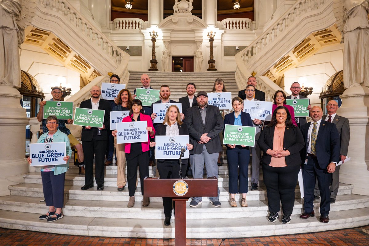 My colleagues and I joined labor and environmental groups yesterday with a unified message. PA needs good, safe jobs; more energy on the grid; and a healthy environment. The Blue-Green package is a collection of bills that will do just that. Learn more: pahouse.com/BlueGreenCaucu…