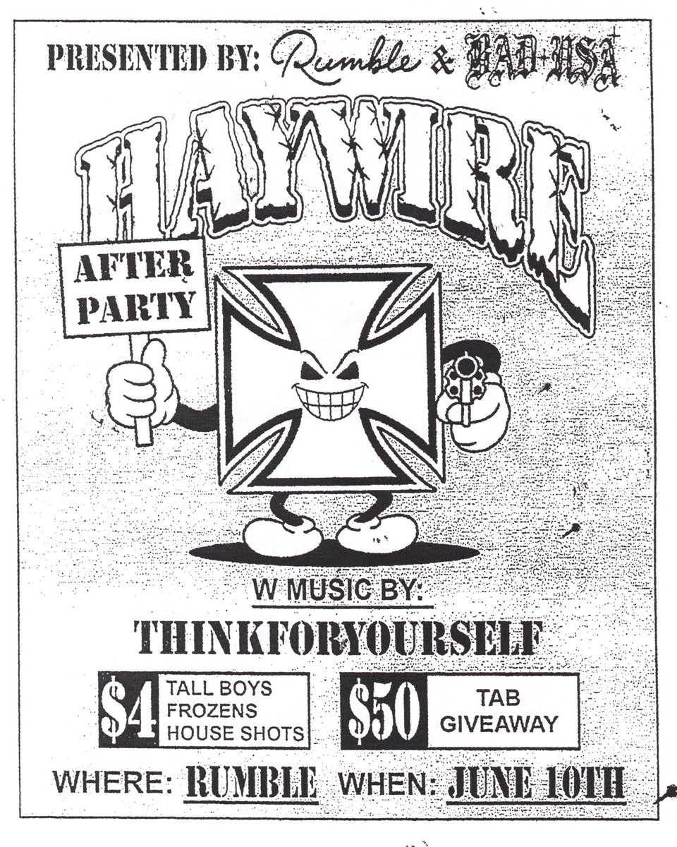 THROWING A HAYWIRE AFTER PARTY IMMEDIATELY AFTER THE GIG TONIGHT WITH RUMBLE, <a href="/hxlprncss/">beanie</a>, and <a href="/BADUSACO/">BAD USA</a>!!! 

PULL UP AND HAVE A GOOD TIME WITH US 
😈😈😈
