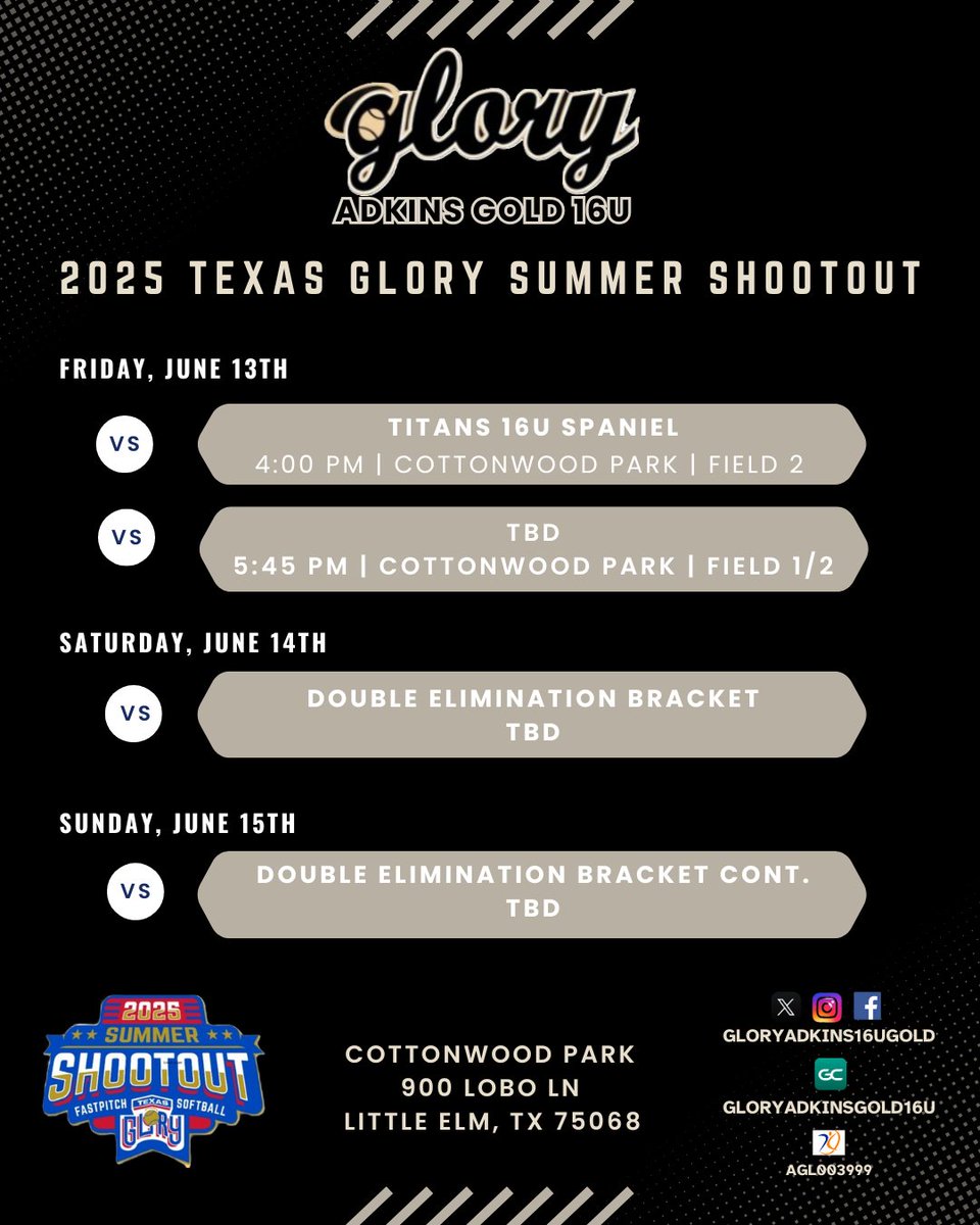 Isla Arel 2027 (@islaarel02) on Twitter photo 2025 Texas Glory Summer Shootout this weekend with my <a href="/ADKINSGOLD16U/">GloryAdkins16uGold</a> family! Lets go!😇🆙#halosup
SE Tourney Link: tinyurl.com/gloryadkinsgol…
<a href="/GatorsSB/">Gators Softball</a> <a href="/ArizonaSoftball/">Arizona Softball</a> <a href="/OleMissSoftball/">Ole Miss Softball</a> <a href="/UIWSoftball/">UIW Softball</a> <a href="/sfa_softball/">SFA Softball</a> <a href="/Patriot_sb/">Patriot Softball</a> <a href="/LATechSB/">LA Tech Softball</a> <a href="/LamarSoftball/">Lamar Softball</a> <a href="/UTSASoftball/">UTSA Softball</a> <a href="/UNMLoboSB/">UNM Softball</a> 2025 Texas Glory Summer Shootout this weekend with my <a href="/ADKINSGOLD16U/">GloryAdkins16uGold</a> family! Lets go!😇🆙#halosup
SE Tourney Link: tinyurl.com/gloryadkinsgol…
<a href="/GatorsSB/">Gators Softball</a> <a href="/ArizonaSoftball/">Arizona Softball</a> <a href="/OleMissSoftball/">Ole Miss Softball</a> <a href="/UIWSoftball/">UIW Softball</a> <a href="/sfa_softball/">SFA Softball</a> <a href="/Patriot_sb/">Patriot Softball</a> <a href="/LATechSB/">LA Tech Softball</a> <a href="/LamarSoftball/">Lamar Softball</a> <a href="/UTSASoftball/">UTSA Softball</a> <a href="/UNMLoboSB/">UNM Softball</a>
