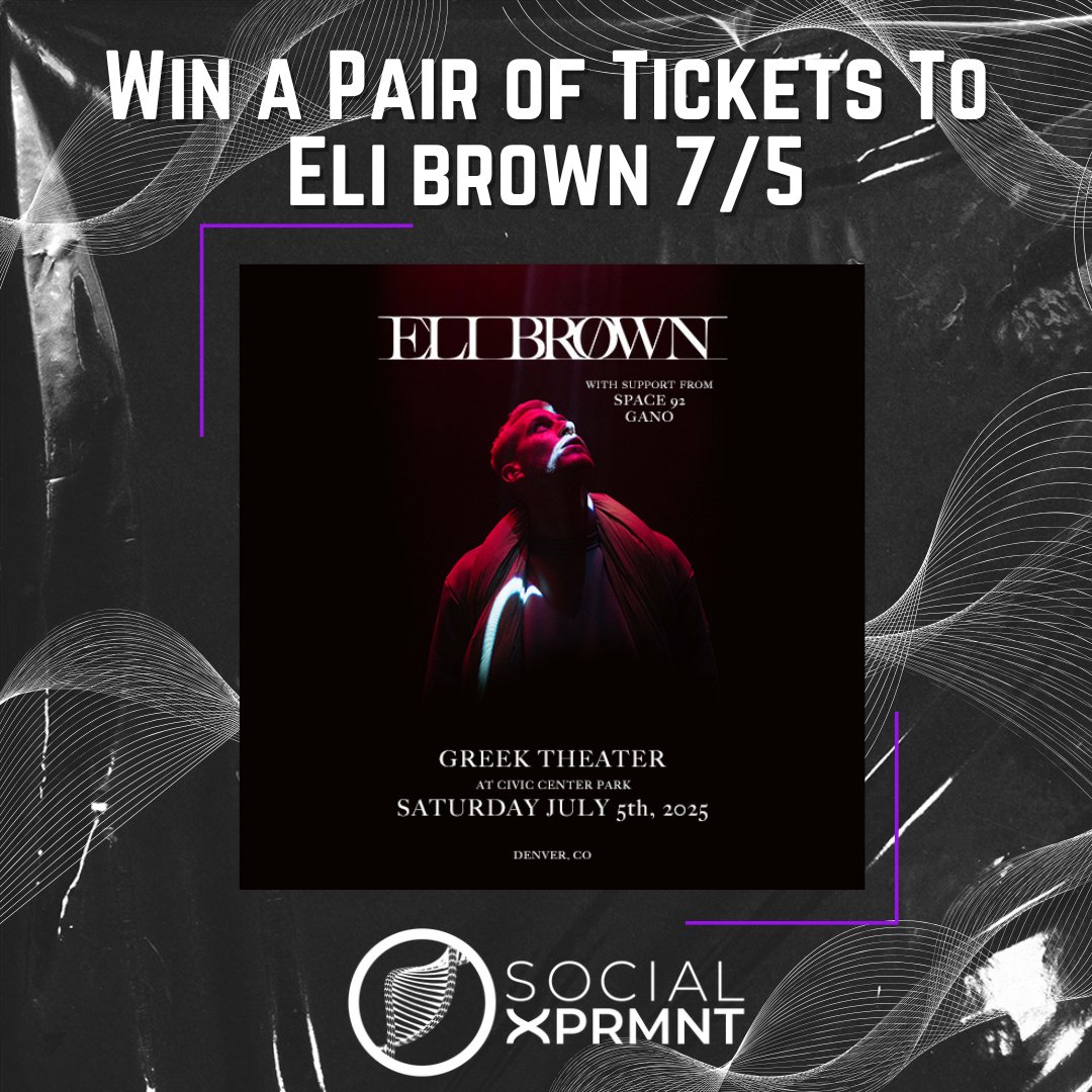 Feeling lucky? We're giving away two pairs of tickets to Eli Brown at the Greek Theater on Sat, July 5th! Head over to our Instagram (socialXPRMNTlabs) to enter🎫