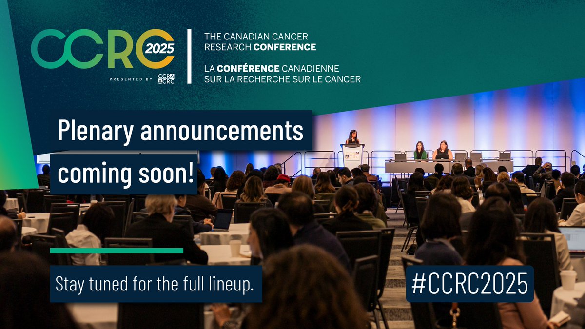 CCRAlliance (@ccralliance) on Twitter photo 📢 Plenary speakers for #CCRC2025 will be announced soon!
Join us in Calgary, Nov 2–4, to hear from leading voices in cancer research—driving innovation, advancing equity, and inspiring future leaders.
Stay tuned for the full lineup, coming soon! 📢 Plenary speakers for #CCRC2025 will be announced soon!
Join us in Calgary, Nov 2–4, to hear from leading voices in cancer research—driving innovation, advancing equity, and inspiring future leaders.
Stay tuned for the full lineup, coming soon!