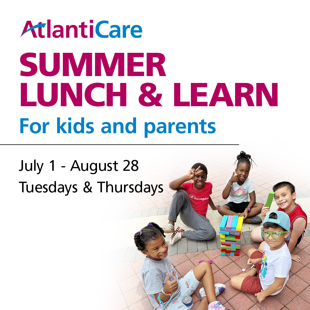 Join us for summer fun at our Summer Lunch &amp; Learn ☀️😎 
Enjoy activities for kids and teens. educational sessions for parents and tons of opportunities to win fun prizes at the AtlantiCare Healthplex! 

Learn more and register here: bit.ly/4mMbMwu