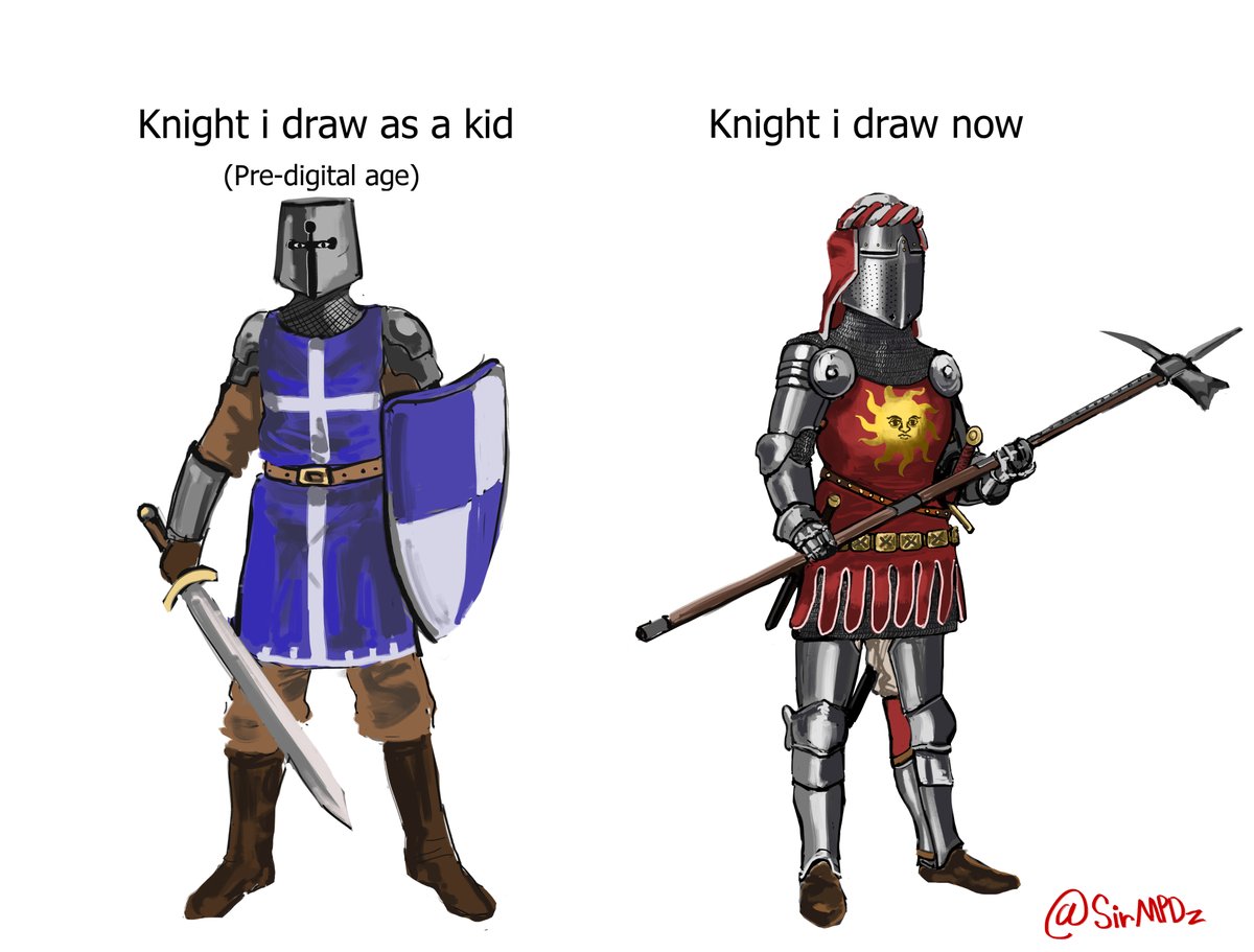 Knight i draw as a kid   vs   Knight i draw now
