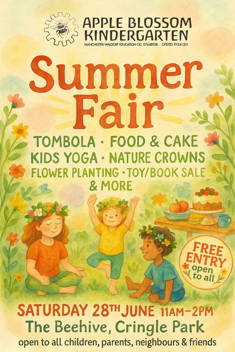 Summer Fair
The Beehive, Cringle Park
Saturday 28 June
11.00-14.00
